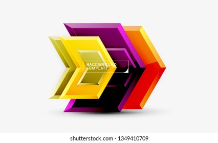 Fondo de las flechas tecno brillante abstractas, ilustración vectorial