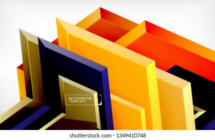 Abstract glossy techno arrows background, vector illustration
