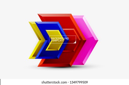 Fondo de las flechas tecno brillante abstractas, ilustración vectorial