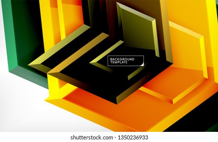 Abstract glossy techno arrows background, vector illustration