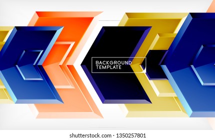 Abstract glossy techno arrows background, vector illustration