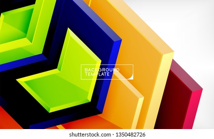 Abstract glossy techno arrows background, vector illustration