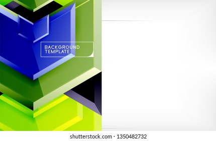 Abstract glossy techno arrows background, vector illustration