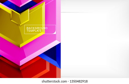 Abstract glossy techno arrows background, vector illustration