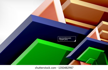 Abstract glossy techno arrows background, vector illustration