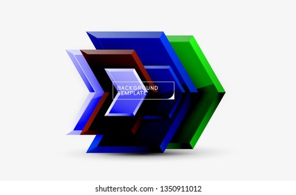 Abstrakter, glänzender Techno-Pfeile, Hintergrund, Vektorgrafik