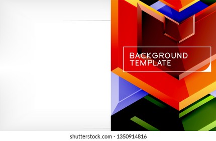 Abstract glossy techno arrows background, vector illustration