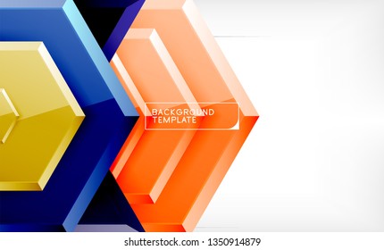 Abstract glossy techno arrows background, vector illustration