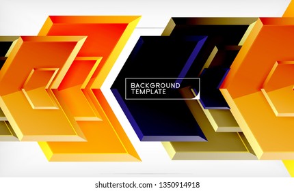 Abstract glossy techno arrows background, vector illustration
