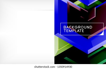 Abstract glossy techno arrows background, vector illustration