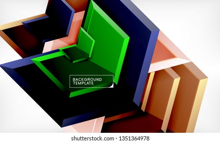 Abstract glossy techno arrows background, vector illustration