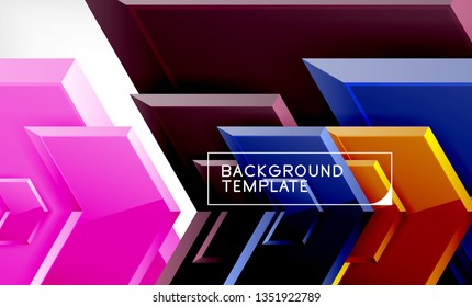 Fondo de las flechas tecno brillante abstractas, ilustración vectorial