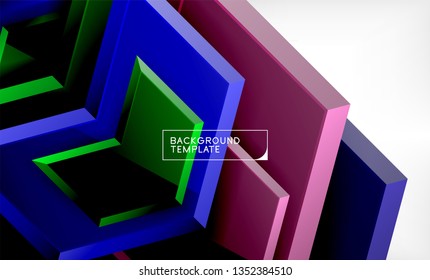 Abstract glossy techno arrows background, vector illustration