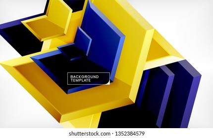 Abstract glossy techno arrows background, vector illustration