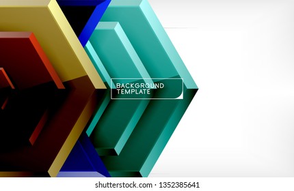 Abstract glossy techno arrows background, vector illustration