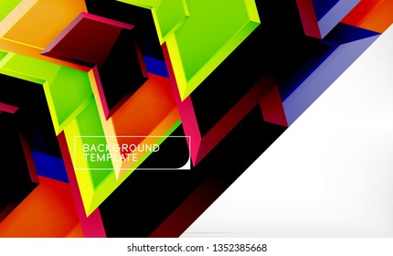 Fondo de las flechas tecno brillante abstractas, ilustración vectorial