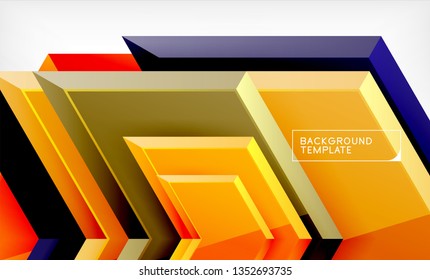 Abstract glossy techno arrows background, vector illustration