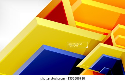 Abstract glossy techno arrows background, vector illustration