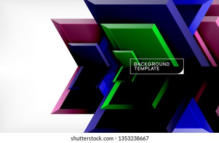 Abstract glossy techno arrows background, vector illustration