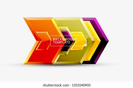 Fondo de las flechas tecno brillante abstractas, ilustración vectorial