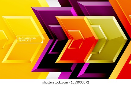 Fondo de las flechas tecno brillante abstractas, ilustración vectorial
