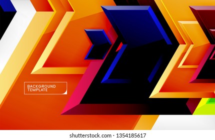 Abstract glossy techno arrows background, vector illustration