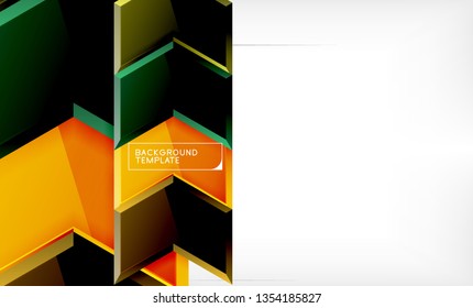 Abstract glossy techno arrows background, vector illustration