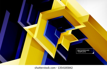 Abstract glossy techno arrows background, vector illustration