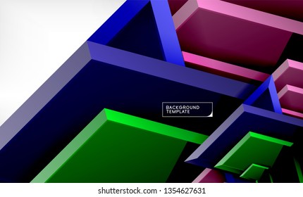 Abstract glossy techno arrows background, vector illustration