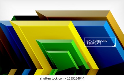 Abstract glossy techno arrows background, vector illustration