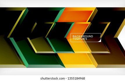 Abstract glossy techno arrows background, vector illustration