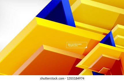 Abstract glossy techno arrows background, vector illustration