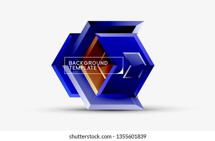 Abstract glossy techno arrows background, vector illustration