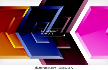Abstract glossy techno arrows background, vector illustration