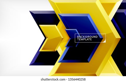 Abstract glossy techno arrows background, vector illustration