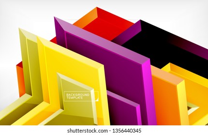Abstract glossy techno arrows background, vector illustration