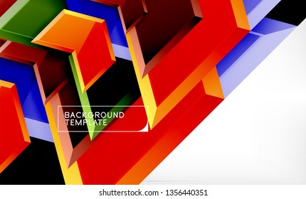 Abstract glossy techno arrows background, vector illustration