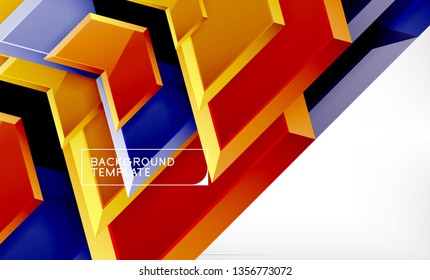 Abstract glossy techno arrows background, vector illustration