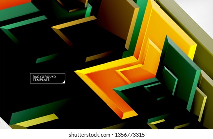 Abstract glossy techno arrows background, vector illustration