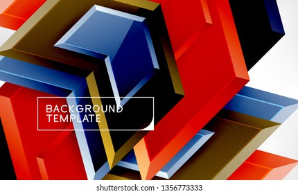 Abstract glossy techno arrows background, vector illustration