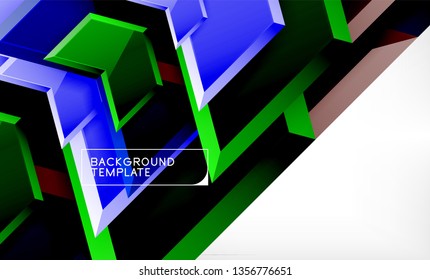 Fondo de las flechas tecno brillante abstractas, ilustración vectorial