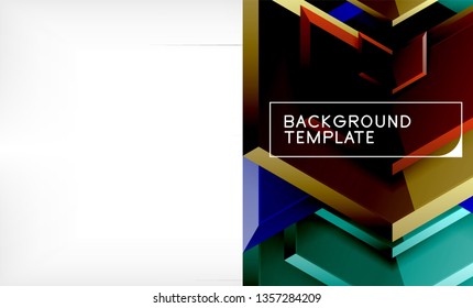 Abstract glossy techno arrows background, vector illustration