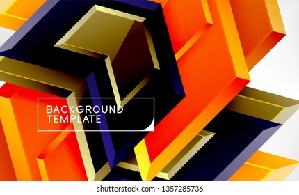 Abstract glossy techno arrows background, vector illustration
