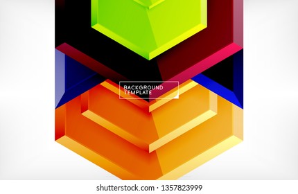 Fondo de las flechas tecno brillante abstractas, ilustración vectorial