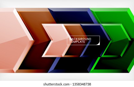 Fondo de las flechas tecno brillante abstractas, ilustración vectorial