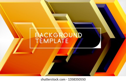 Abstract glossy techno arrows background, vector illustration