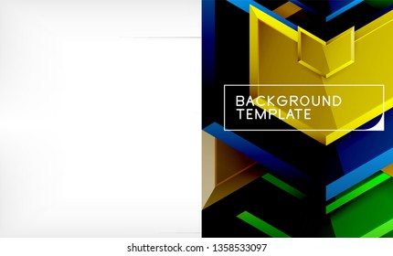 Abstract glossy techno arrows background, vector illustration
