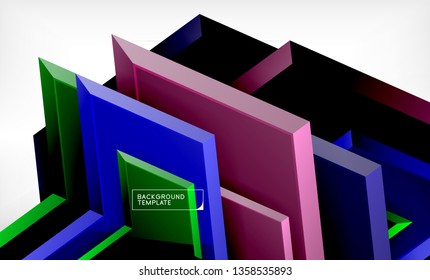 Abstract glossy techno arrows background, vector illustration
