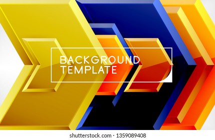 Abstract glossy techno arrows background, vector illustration