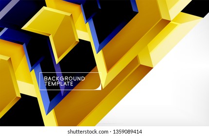 Abstract glossy techno arrows background, vector illustration